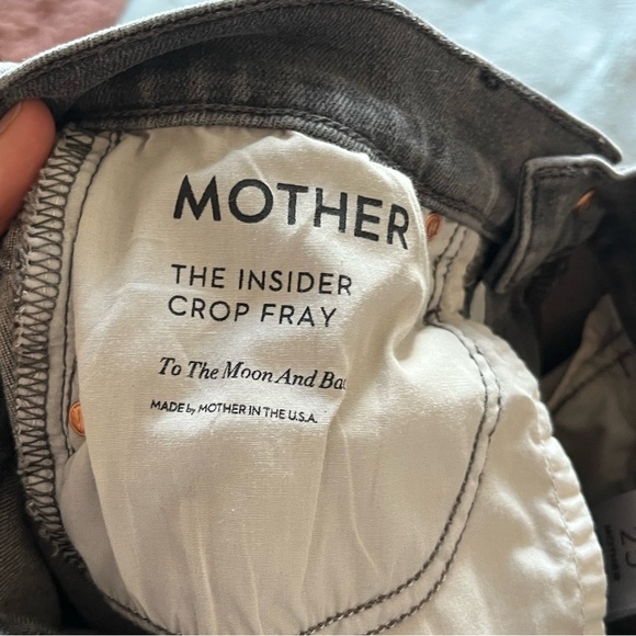 MOTHER The Insider Crop Fray In “To the Moon and Back” Gray Jeans Size 25 - Picture 13 of 16